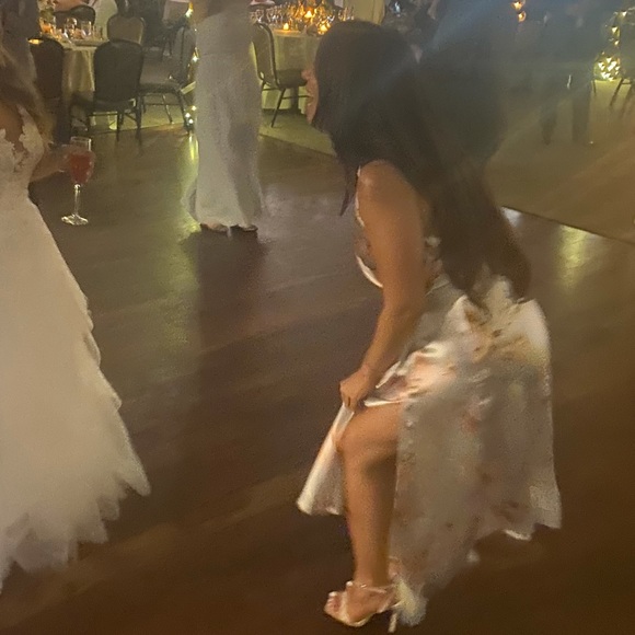 ASOS DESIGN minimal drape satin midi dress in occasion floral - Picture 7 of 7